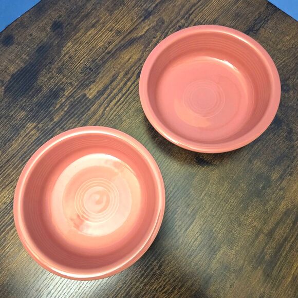 Set of 2 Fiesta Cereal/Soup Bowls Flamingo (Retired Color) Aprox 6 7/8" - Picture 9 of 10